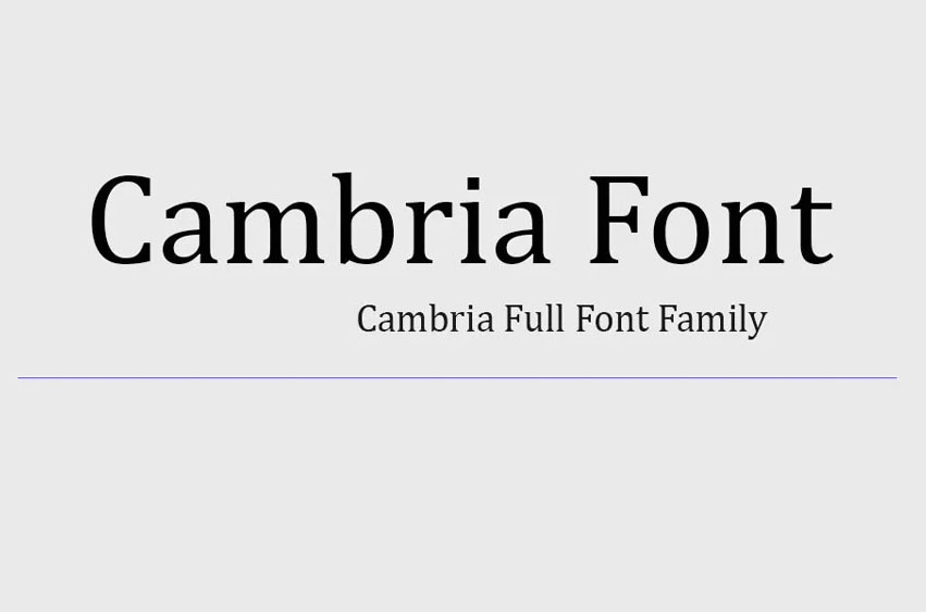 Cambria Font