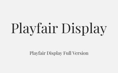 Playfair Display Font