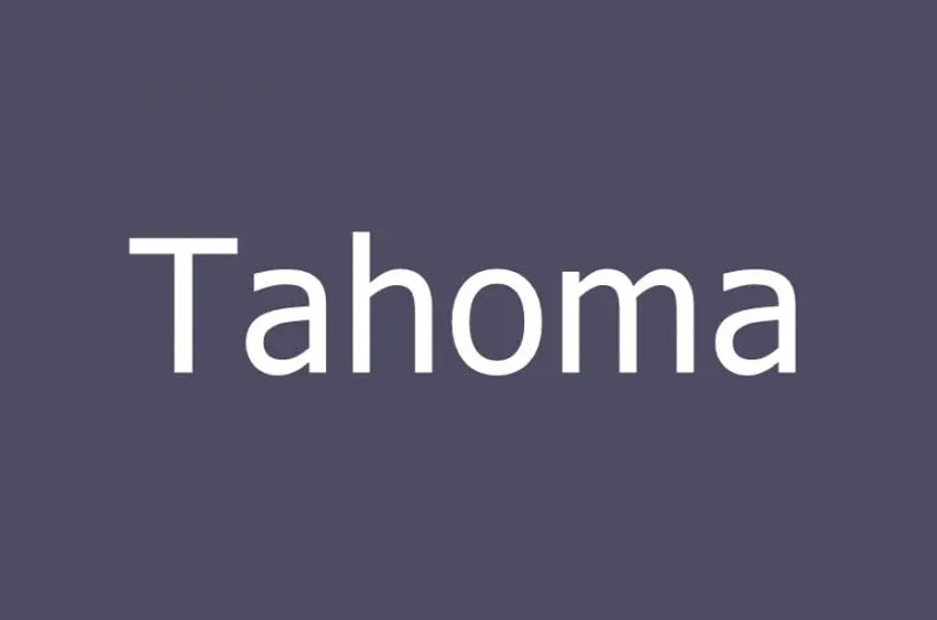 Tahoma Font