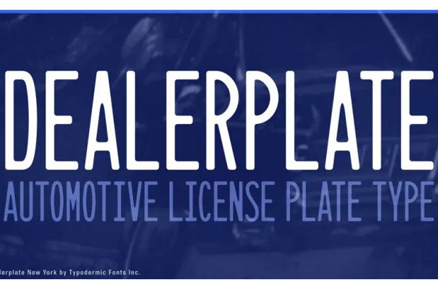 Dealerplate Font