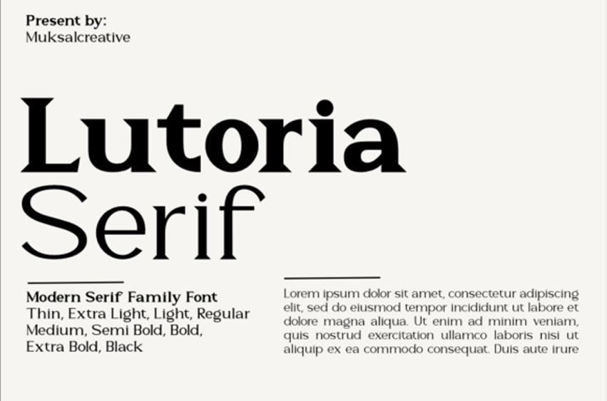 Lutoria Serif Font