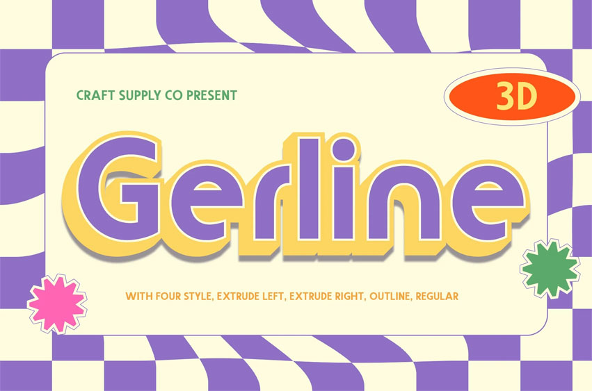 Gerline 3D Font