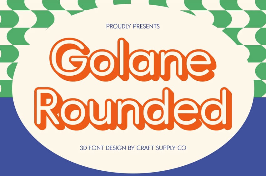 Golane Rounded 3D Font