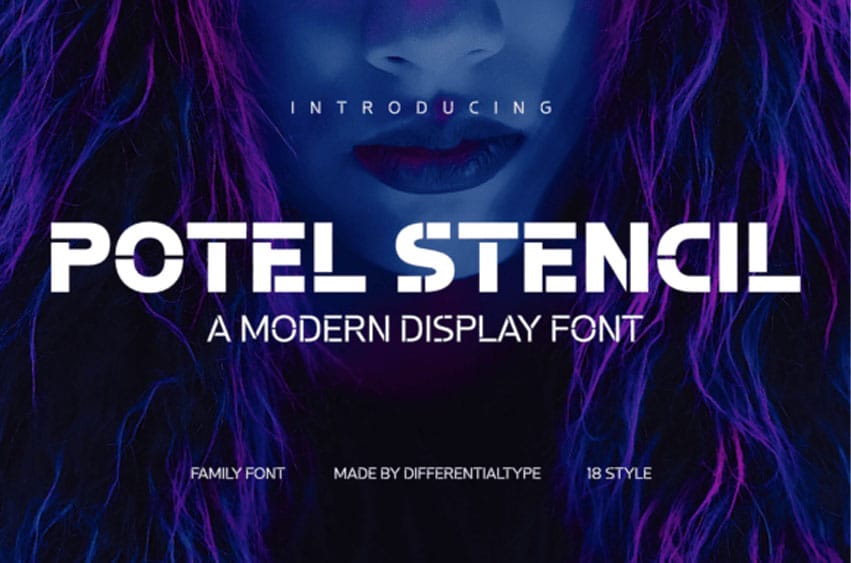 Potel Stencil Font