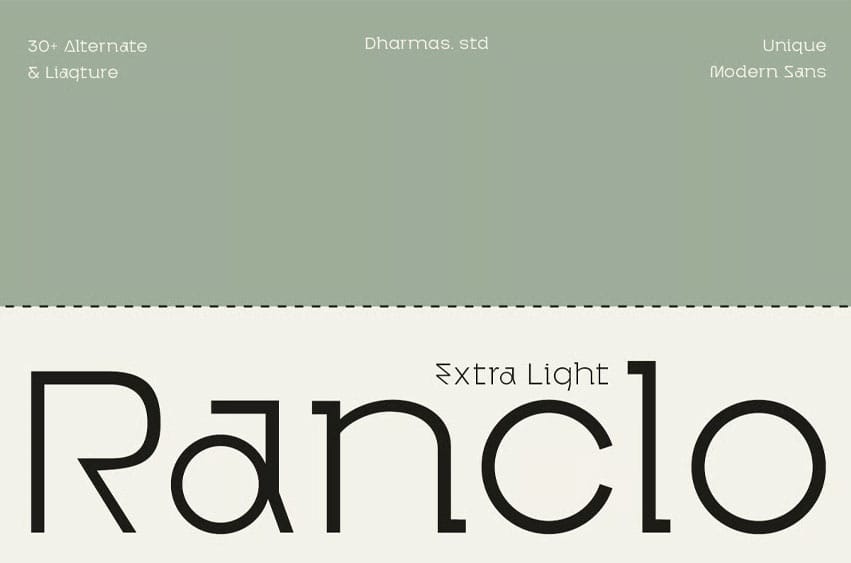 Ranclo Extra Light Font