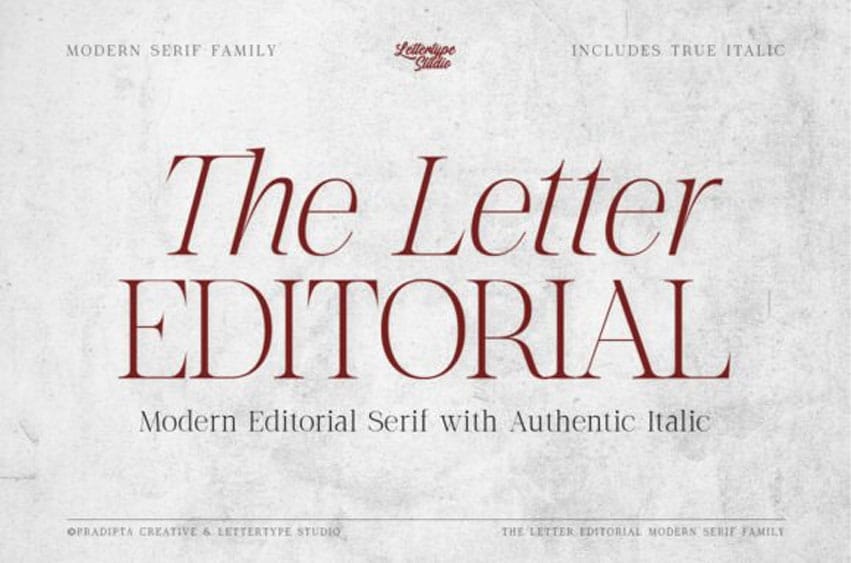 The Letter Editorial Font