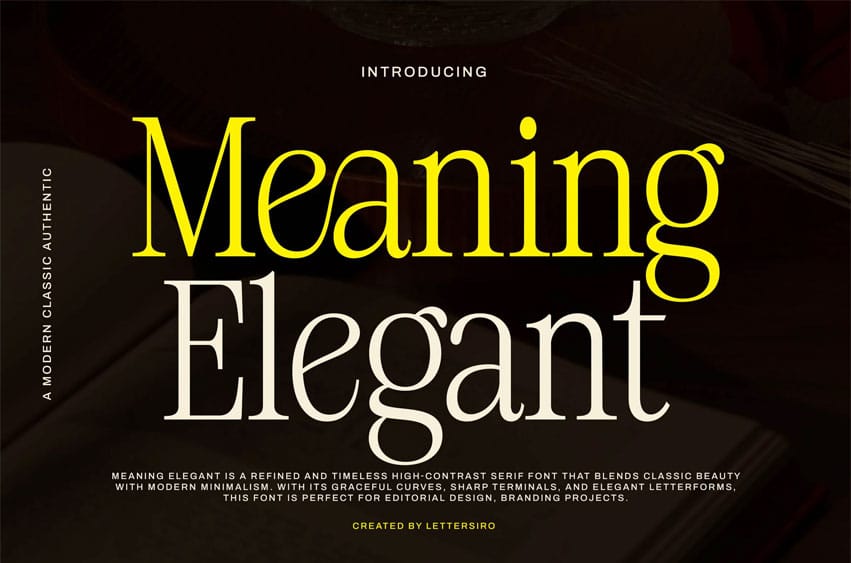 Meaning Elegant Font