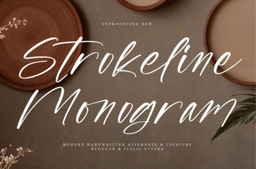 Strokeline Monogram Font