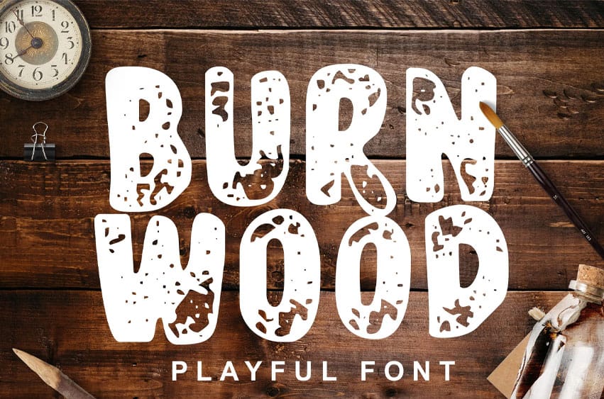 Burn Wood Font