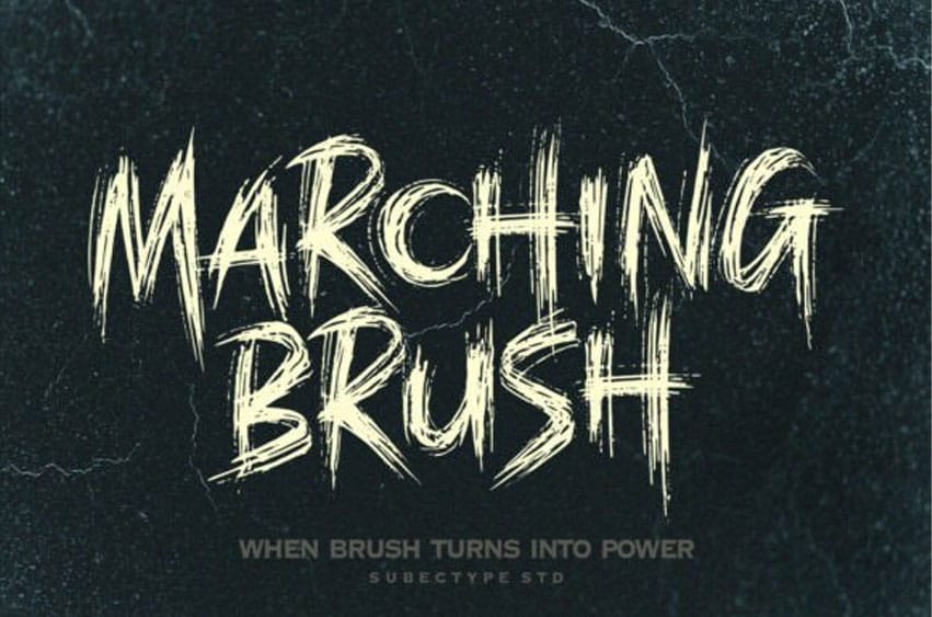 Marching Brush Font