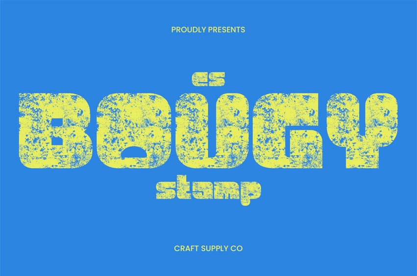CS Bougy Stamp Font