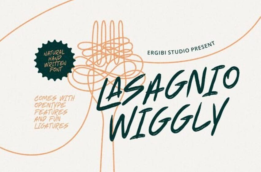 Lasagnio Wiggly Font