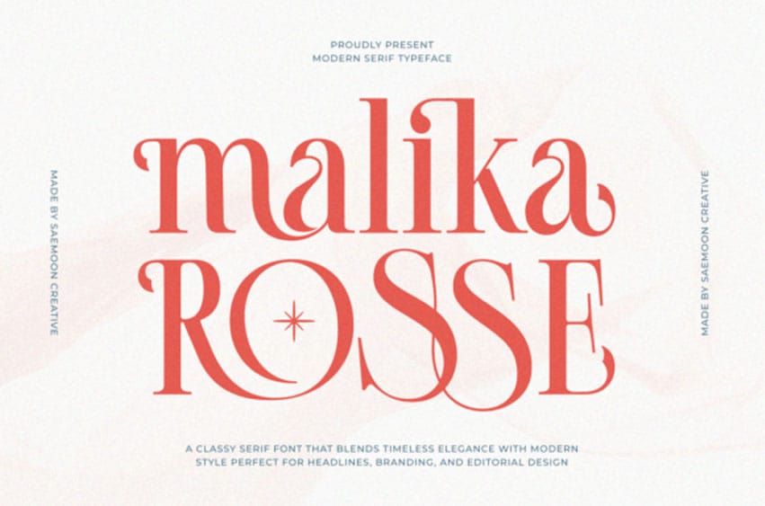 Malikarosse Regular Font