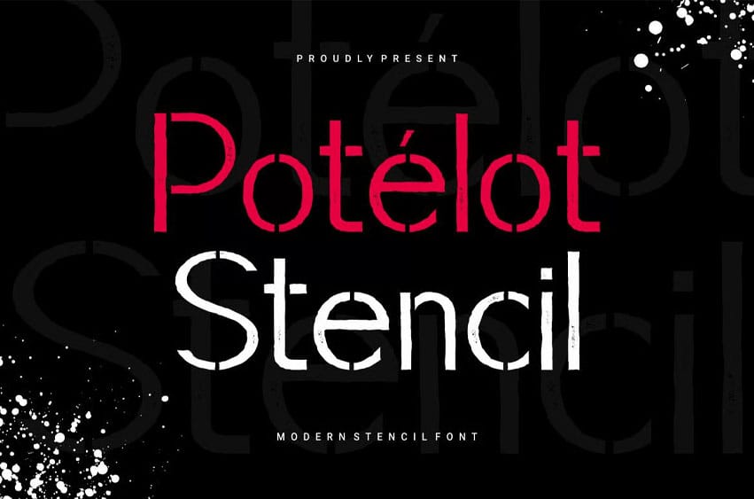 Potelot Stencil Font