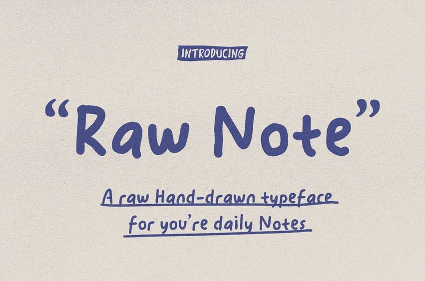 Raw Note Font