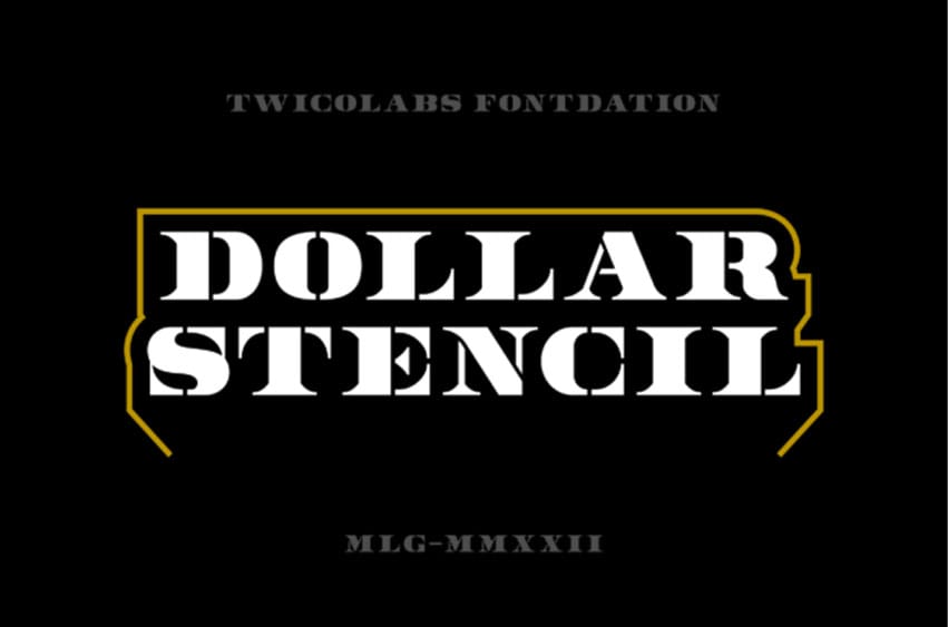 Dollar Stencil Font