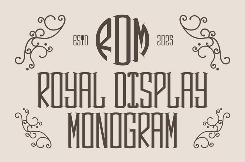 Royal Display Monogram Font