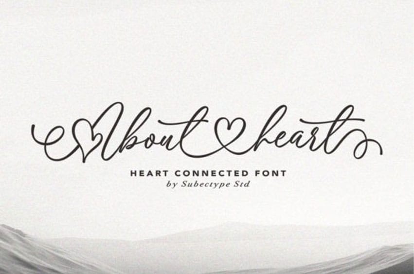 About Heart Font