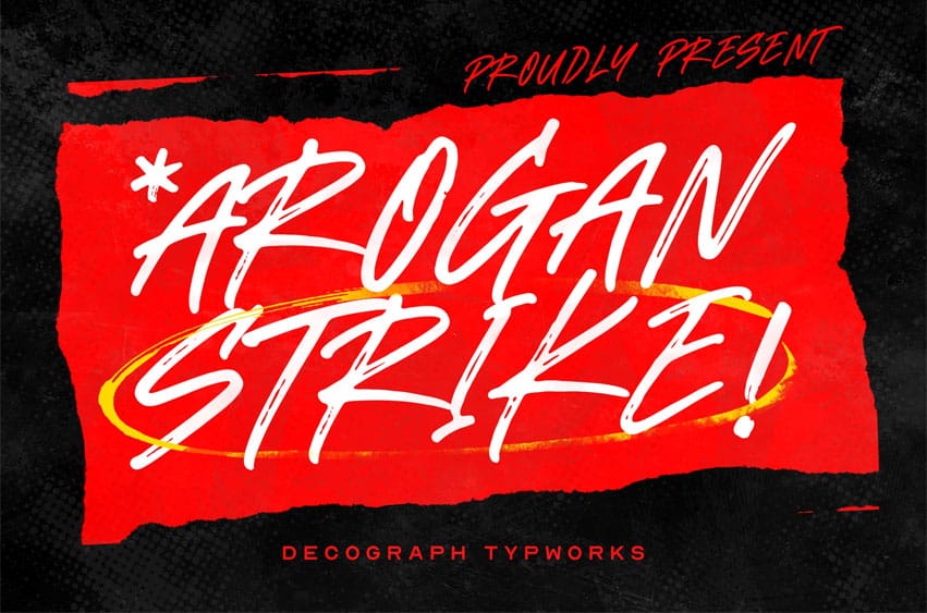 Arogan Strike Font