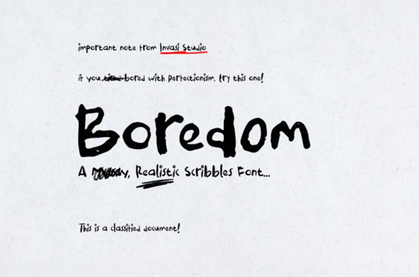 Boredom Font