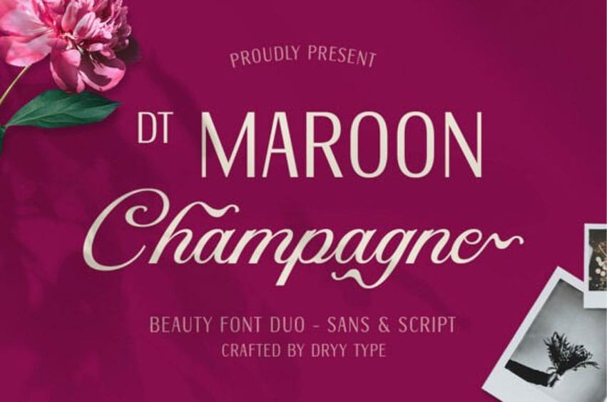 Dt Maroon Champagne Font