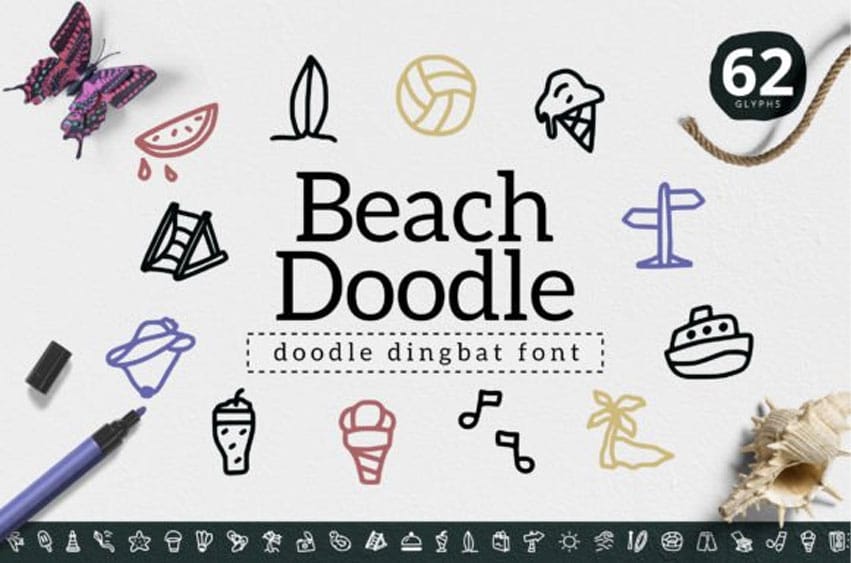 Beach Doodle Font