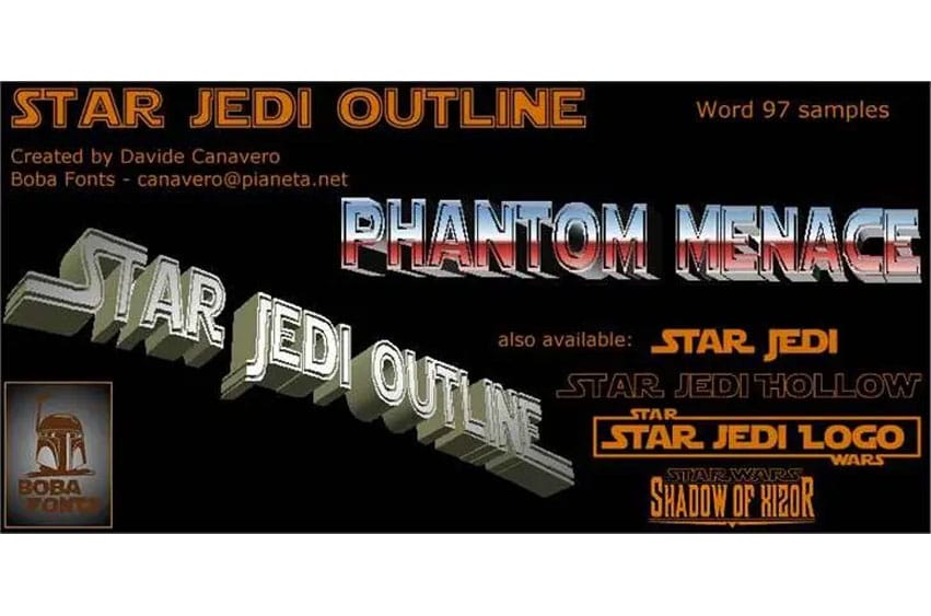 Star Jedi Outline Font