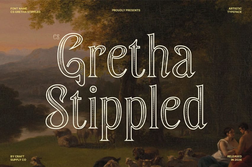 CS Gretha Stippled Font