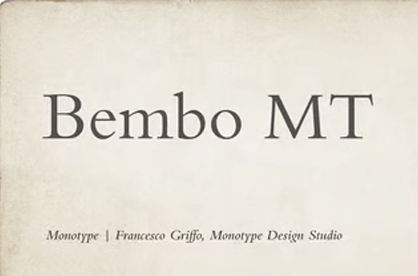 Bembo MT Font