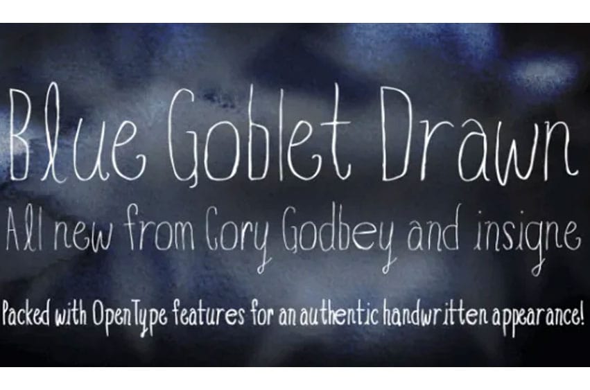 Blue Goblet Drawn Font