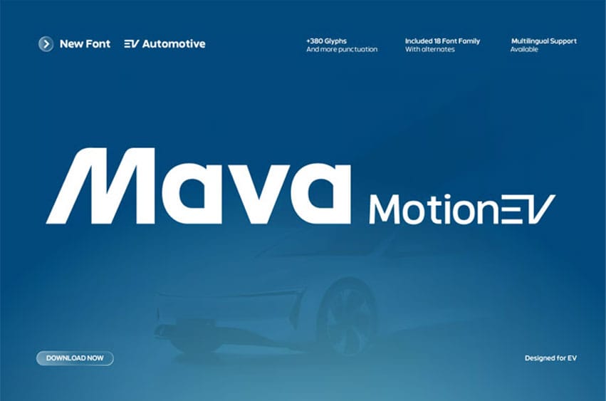 Mava Motion EV Font