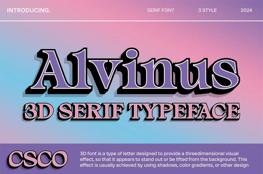 Alvinus 3D Font