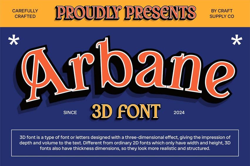 Arbane 3D Font