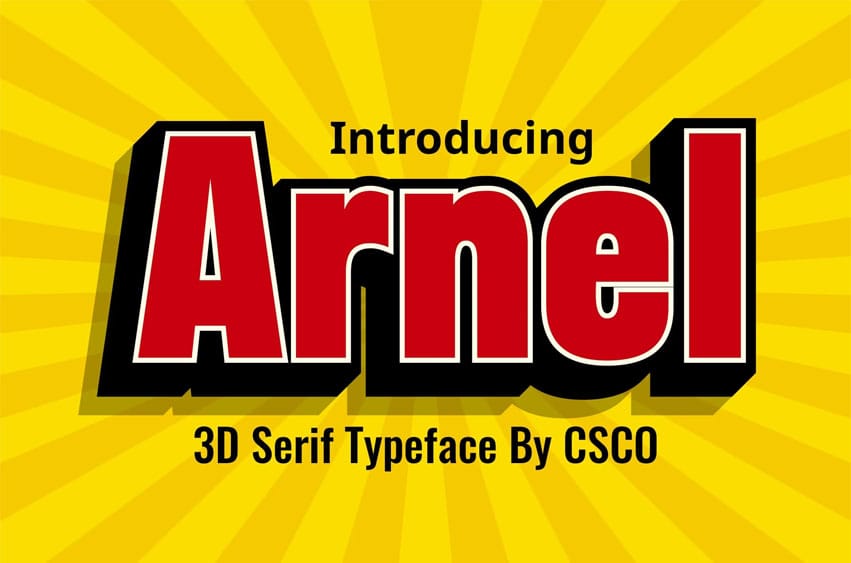 Arnel 3D Font