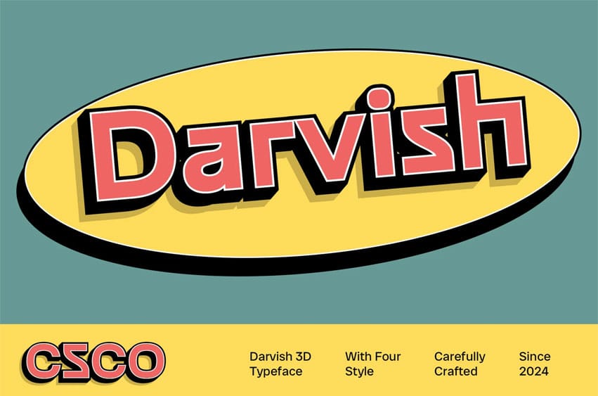 CS Darvish 3D Font