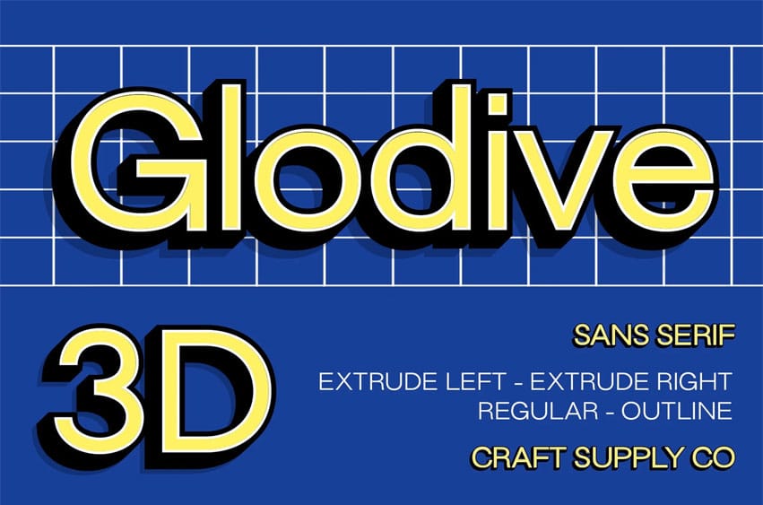 CS Glodive 3D Font