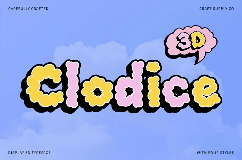 Clodice 3D Font